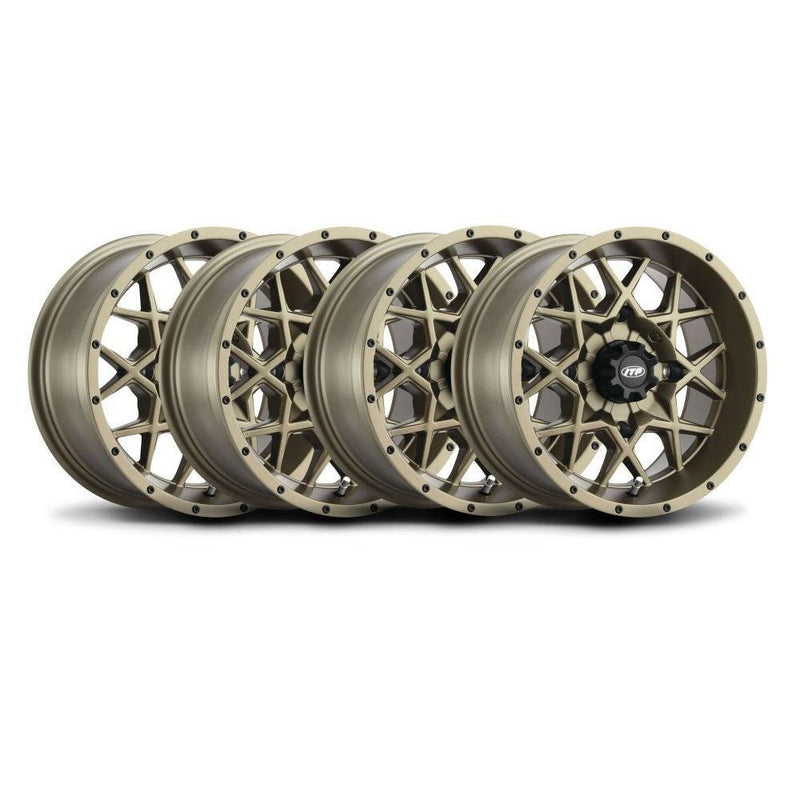 Load image into Gallery viewer, ITP Set of Four Storm Series Hurricane Wheels Bronze 14x7 4/156 4+3
