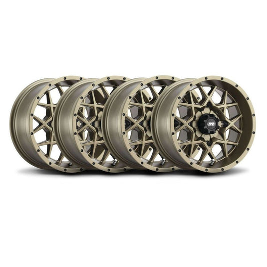 ITP Set of Four Storm Series Hurricane Wheels Bronze 14x7 4/156 4+3