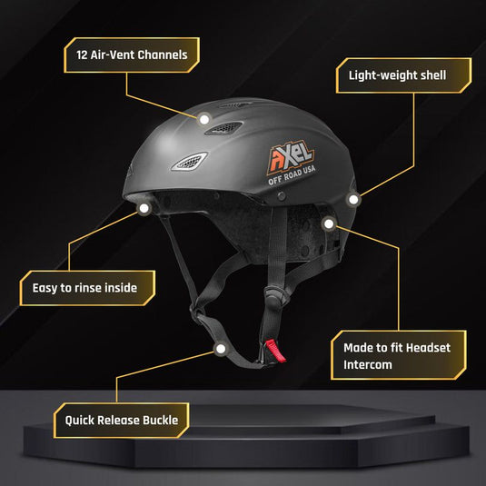 Axel Off Road USA GRIT D.O.T. Helmet - Racy Black Matte