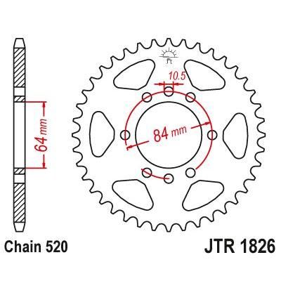 Load image into Gallery viewer, JT Sprockets Rear Steel Sprocket 42 Tooth 42T 520 Chain JTR1826.42
