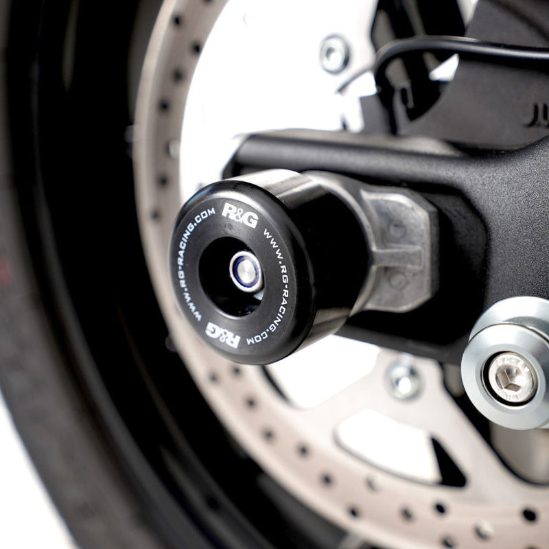 Load image into Gallery viewer, R&amp;G Racing Black Swingarm Protectors SP0090BK
