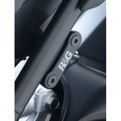 Load image into Gallery viewer, R&amp;G Racing Black Footrest Delete Blanking Plate Kit For 2014-2015 Yamaha FZ09
