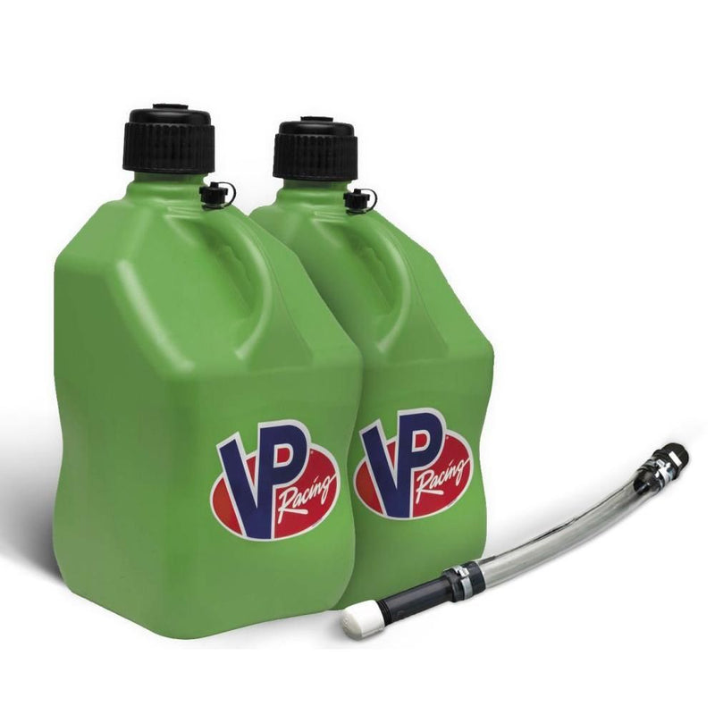 Load image into Gallery viewer, VP Racing 2 Pack Green 5.5 Gallon Square Utility Jugs + Deluxe Fill Hose
