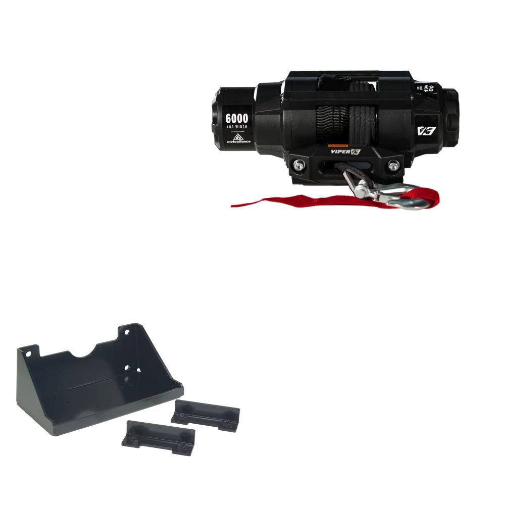 Viper 6000lbs V3 Winch Black Rope With Mount For Kawasaki Mule PROFXR 2018-2020