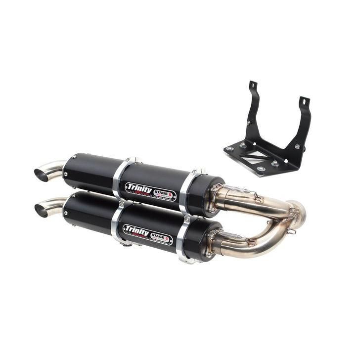 Trinity Racing Stage 5 Dual Slip On Exhaust Black Muffler TR-4160S-BK