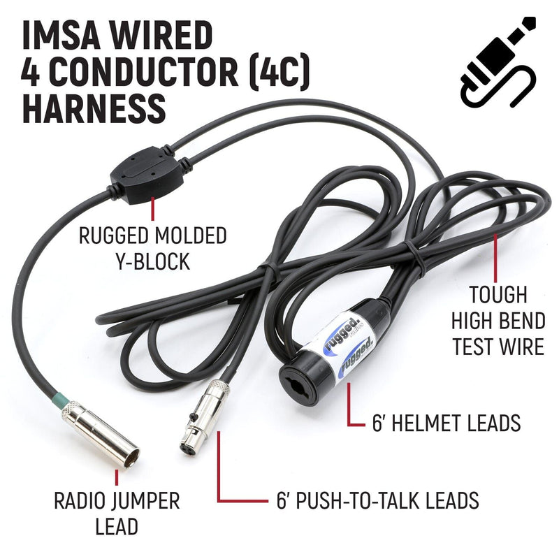 Load image into Gallery viewer, Rugged Radios IMSA 4-Conductor 4C Circle Track Road Race Car Harness CH-I-2
