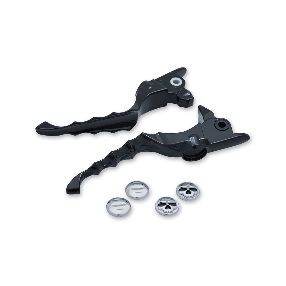 Kuryakyn Black Zombie Skull Levers Harley 17-18 Touring Street Road Glide