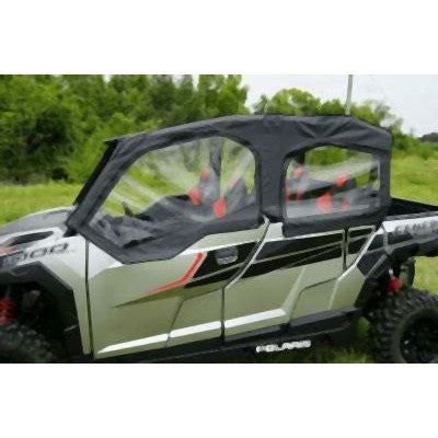 Falcon Ridge Black Canvas Soft Roll-Away Doors With Zipper For Polaris General 2017-2023