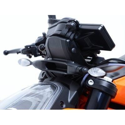 Load image into Gallery viewer, R&amp;G Racing Black Front Indicator Adapter Kit For 2014-2023 KTM 1290 Super Duke R
