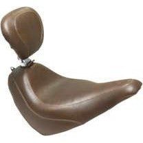 Mustang Wide Tripper Solo Seat Smooth With Backrest Brown For Harley-Davidson Street Bob 2018-2021 83028