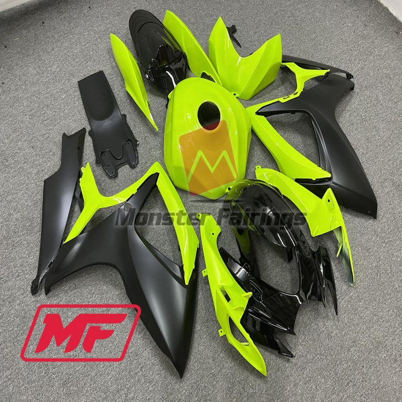 Load image into Gallery viewer, Monster Fairings Full Kit Suzuki GSXR600-750 06-07 Gloss Yellow and Black + Windshield + Gas Tank Cover
