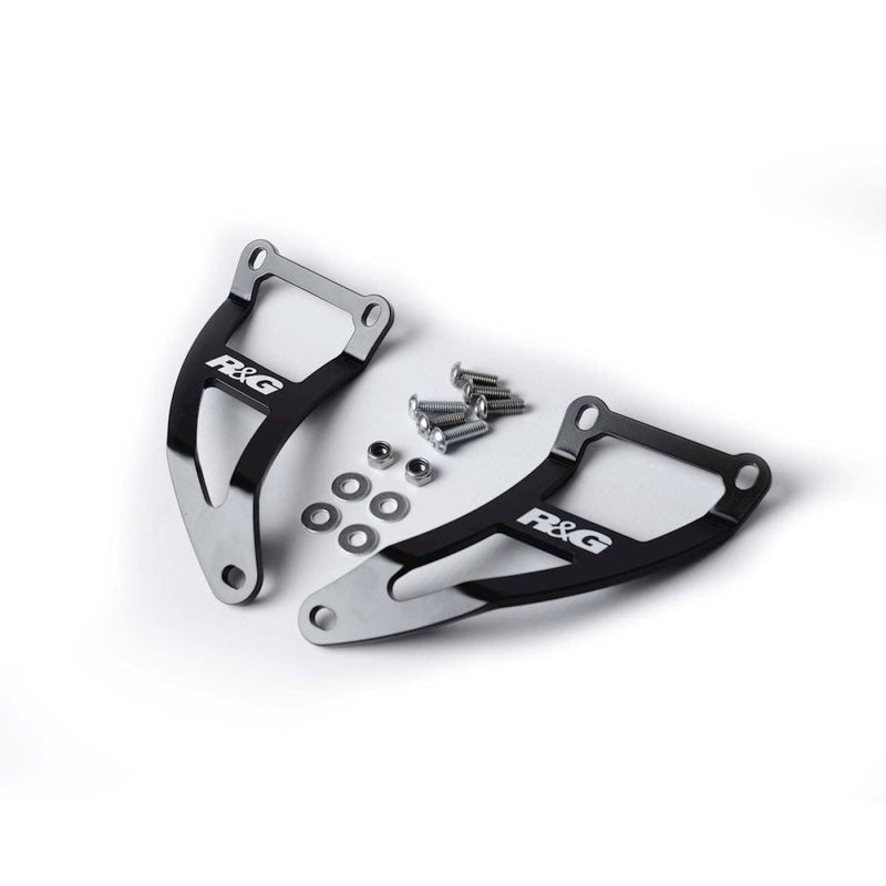 Load image into Gallery viewer, R&amp;G Racing Black 2 Piece Exhaust Hanger Kit For 2003-2009 Suzuki SV1000 EH0027BK
