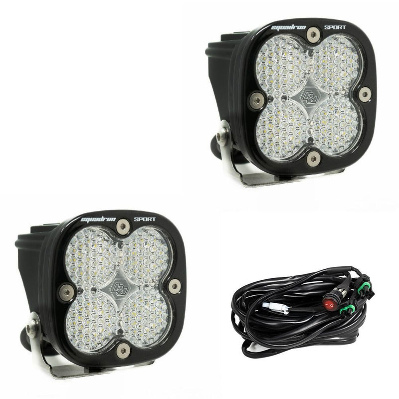 Load image into Gallery viewer, Baja Designs Auxiliary LED Light Pod Pair Squadron Sport Series Work/Scene Pattern Clear Lens Universal 557806
