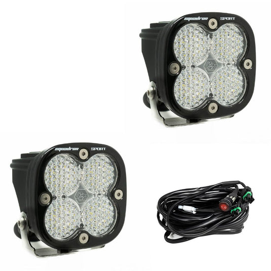 Baja Designs Auxiliary LED Light Pod Pair Squadron Sport Series Work/Scene Pattern Clear Lens Universal 557806