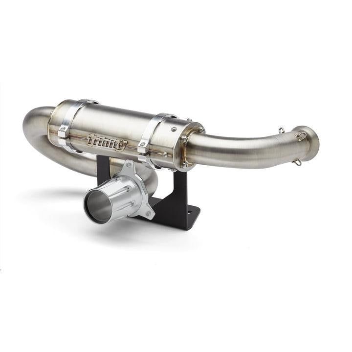 Trinity Racing Stage 5 Center Exit Slip On Exhaust With Billet Tip Brushed Stainless Steel Muffler
