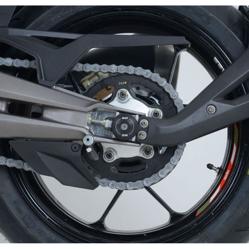 Load image into Gallery viewer, R&amp;G Racing Black Swingarm Protectors For 2013-2018 Aprilia Caponord 1200
