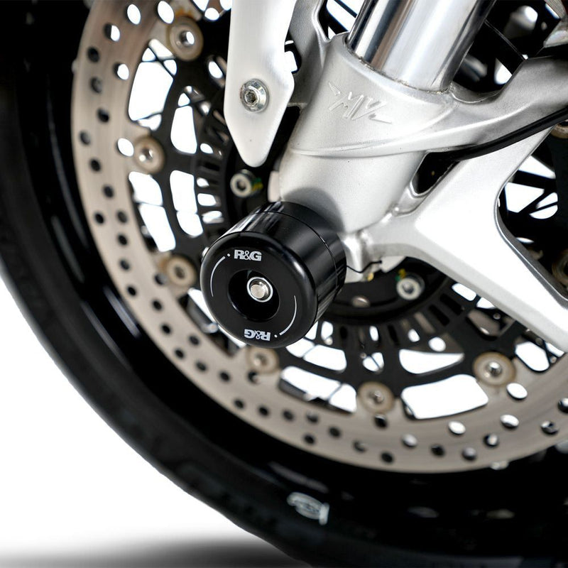 Load image into Gallery viewer, R&amp;G Racing Black Fork Protectors For 2018-2019 MV Agusta Brutale 800 RR LH44
