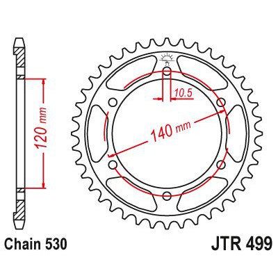 JT Sprockets Rear Steel Sprocket 43 Tooth 43T 530 Chain JTR499.43