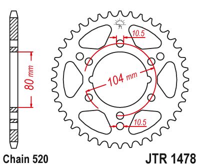 Load image into Gallery viewer, JT Sprockets Rear Steel Sprocket 38 Tooth 38T 520 Chain JTR1478.38
