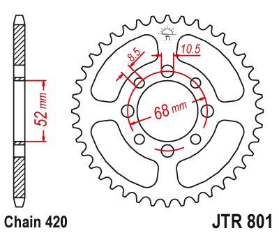 Load image into Gallery viewer, JT Sprockets Rear Steel Sprocket 35 Tooth 35T 420 Chain JTR801.35
