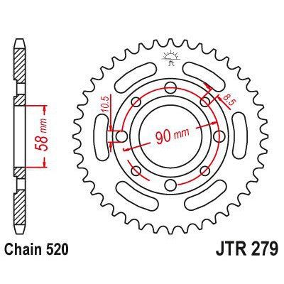 Load image into Gallery viewer, JT Sprockets Rear Steel Sprocket 38 Tooth 38T 520 Chain JTR279.38

