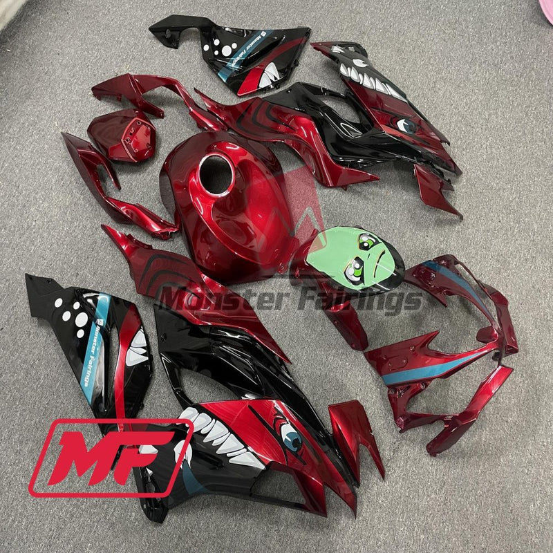 Load image into Gallery viewer, Monster Fairings Full Kit Kawasaki ZX-6R 19-23 Red Shark + Windshield + Gas Tank Cover
