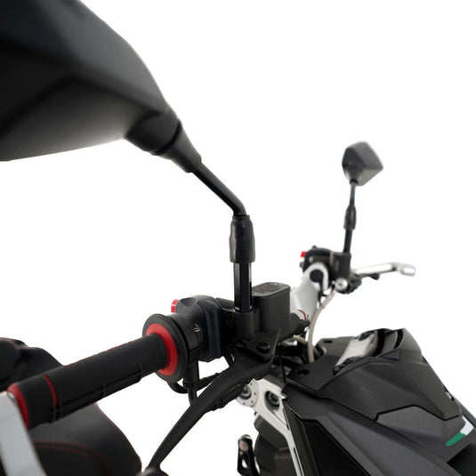 R&G Racing Black Mirror Risers M10 x 1.25 Threaded Mirrors For 2021-2024 Aprilia Tuono 125