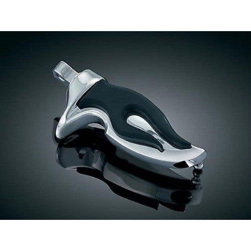 Load image into Gallery viewer, Kuryakyn Chrome ISO Flamin Flame Fire Footpeg Pegs Set Pair Male Mount Harley
