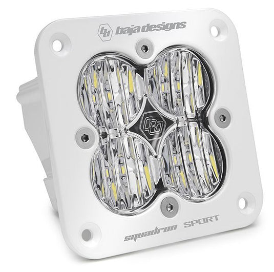 Baja Designs Auxiliary LED Light Pod Each White Flush Mount Squadron Sport Series Wide Cornering Pattern Clear Lens Universal 551005WT