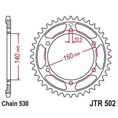 Load image into Gallery viewer, JT Sprockets Rear Steel Sprocket 45 Tooth 45T 530 Chain JTR502.45
