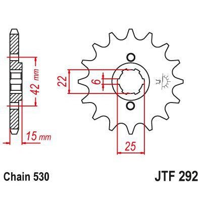 JT Sprockets Front Steel Sprocket 16 Tooth 16T 530 Chain JTF292.16