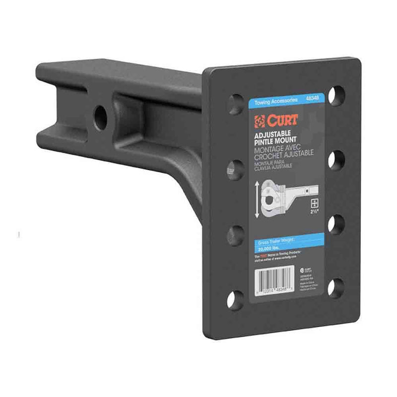 Load image into Gallery viewer, Curt Adjustable Pintle Mount (2-1/2" Shank, 20,000 lbs., 7-1/4" High, 10-3/4" Long)
