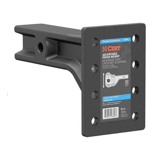 Curt Adjustable Pintle Mount (2-1/2" Shank, 20,000 lbs., 7-1/4" High, 10-3/4" Long)
