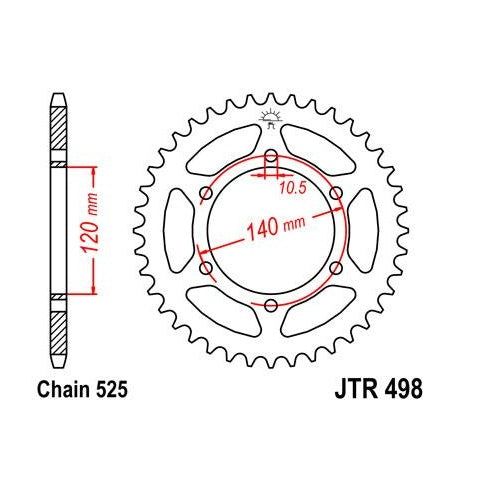 Steel Rear Sprocket 46T for Street KAWASAKI ZR750S 2000-2004