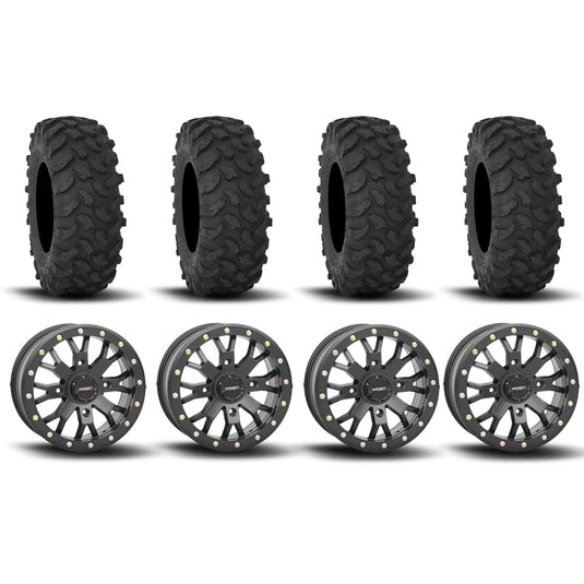 System 3 SB-4 Beadlock Matte Black 15" Wheels And XTR370 Tires [37x10R-15]