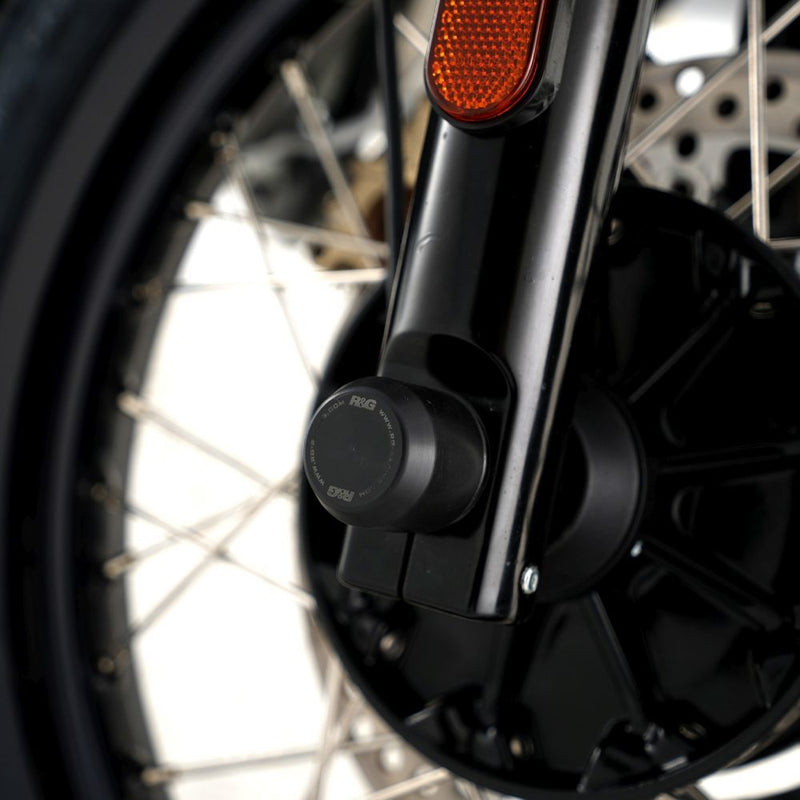 Load image into Gallery viewer, R&amp;G Racing Black Fork Protectors For 2019-2023 Royal Enfield Continental GT 650
