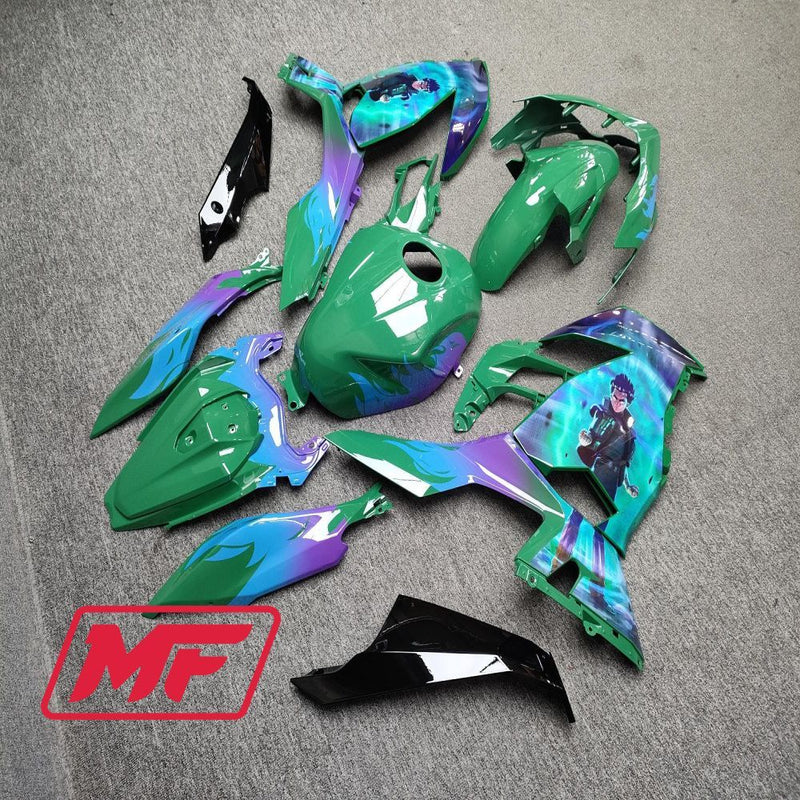 Load image into Gallery viewer, Monster Fairings Full Kit Kawasaki EX400 18-23 Anime + Windshield + Gas Tank Cover

