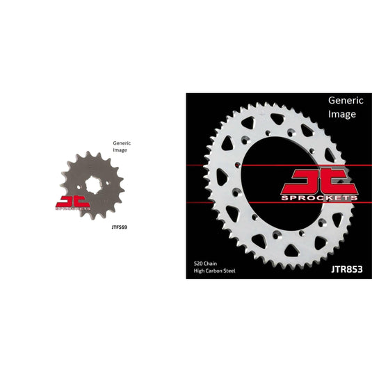 JT SPROCKETS Front and Rear Steel Sprocket Kit for OffRoad YAMAHA DT400 1977
