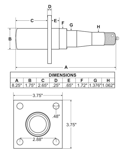 PRE-GREASED AXLE KIT - 3500# - 5 ON 4.5