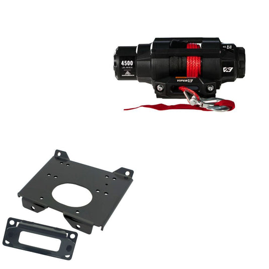 Viper 4500lbs V3 Winch Red Rope With Mount For Polaris RZR XP 1000 2014-2023