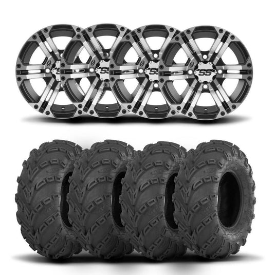 ITP SS212 14" Machined Black Wheels And Mud Lite Tires [28x10-14]