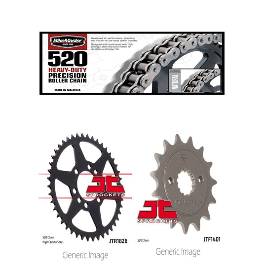 520H Heavy-Duty Chain,Front & Rear Sprocket Kit SUZ LT-Z400 QuadSport 2004-2008