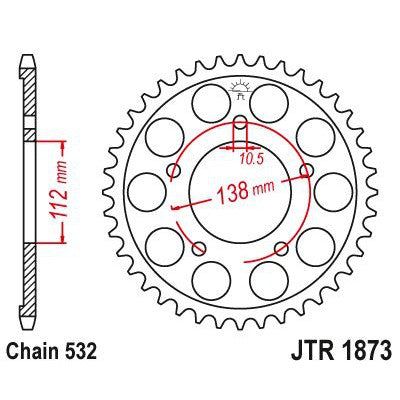 Load image into Gallery viewer, JT Sprockets Rear Steel Sprocket 48 Tooth 48T 532 Chain JTR1873.48
