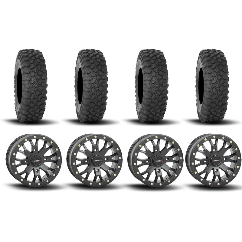 Load image into Gallery viewer, System 3 SB-4 Beadlock Matte Black 15" Wheels And XC450 Tires [33x10R-15]
