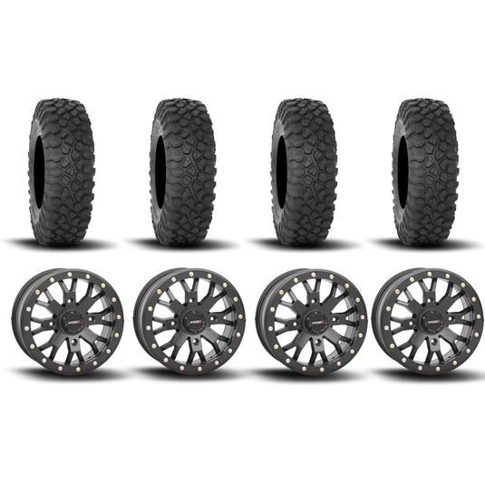 System 3 SB-4 Beadlock Matte Black 15" Wheels And XC450 Tires [33x10R-15]