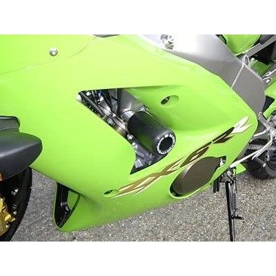 Load image into Gallery viewer, R&amp;G Racing Black Classic Style Crash Protectors For 2003-2004 Kawasaki Ninja ZX6R ZX600F
