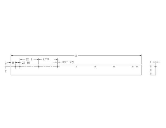 SAM Cutting Edge 1/2 X 6 X 102 Inch - High Carbon Steel-Replaces Boss #STB03072 (Rigid Hitch RCE-BOSS85)