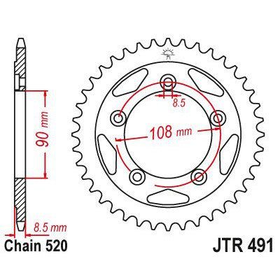 JT Sprockets Rear Steel Sprocket 40 Tooth 40T 520 Chain JTR491.40