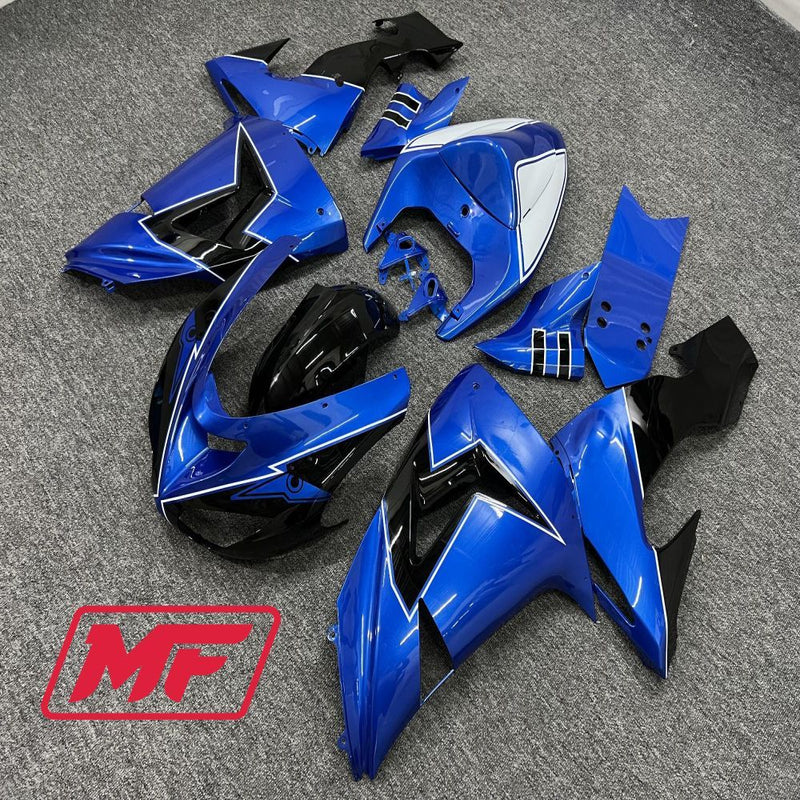 Load image into Gallery viewer, Monster Fairings Full Kit Kawasaki ZX-10R 06-07 Baby Blue and Black + Windshield + Gas Tank Cover
