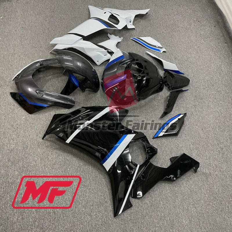 Load image into Gallery viewer, Monster Fairings Full Kit Yamaha R6 17-22 Sky Blue Carbon Fiber Style Split + Windshield + Gas Tank Cover
